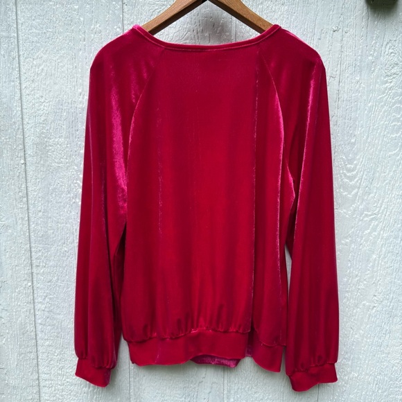 Maeve Anthropologie Women’s Candace Pink Velvet Top Minimalist Quiet Luxury M - Picture 2 of 7